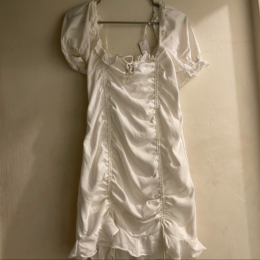 White mini dress